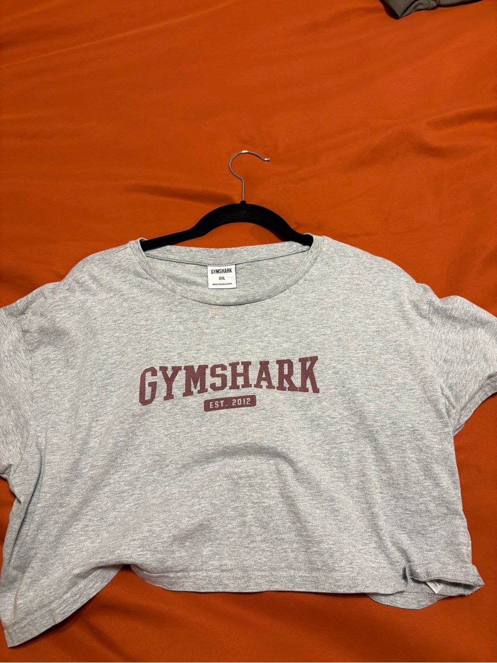 Gymshark Light Gray Crew Neck Tee with Minimal Logo